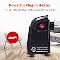 Miniatyrbilde 2 av 5: 400w elektrisk varmeapparat, mini varmevifte, stasjonær husholdnings veggvarmer, komfyr kjøler varmemaskin for vinter EU Plug