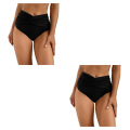 Miniatyrbillede 3 af 5: 2-1-3 Damebadebukser Pool Party Damebadetøj Snorkeling Sort M Black M 2PCS