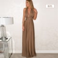 Miniatyrbilde 1 av 6: Multiple Wear Rope Cross Backless Sexy Bandasje One-Piece Dress Steam Dress Brun Brown L