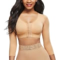 Miniatyrbild 1 av 5: Womens Shapewear 3/4 ärm Arm Shaper Front Stängning Kompression BH Post Surgery Posture Corrector Linne BEIGE BEIGE 4XL