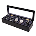 Miniatyrbild 1 av 3: Elegant klockbox i lackat trä för fem klockor Svart