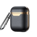 Miniatyrbild 2 av 4: Snyggt AirPods-fodral: Läderimitation, Laddningshål Svart