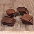 Miniatyrbild 4 av 5: Träglasunderlägg: Skydda bordet med rustik stil Brun