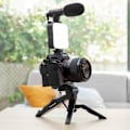 Miniatyrbild 9 av 10: Vlog-Kit: Stativ, LED-Lampa, Mikrofon & Fjärrkontroll Svart