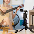 Miniatyrbild 3 av 10: Vlog-Kit: Stativ, LED-Lampa, Mikrofon & Fjärrkontroll Svart