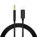Lightning till 3.5mm Adapterkabel - 1m, Svart Svart
