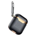 Miniatyrbild 1 av 4: Snyggt AirPods-fodral: Läderimitation, Laddningshål Svart
