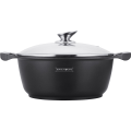 Miniatyrbild 1 av 3: Marmorbelagd Gryta: Non-stick, Lätt & PFOA-fri Svart