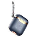 Miniatyrbild 1 av 3: Elegant AirPods Skyddsfodral - Blå/Guld, Karbinhake Blå