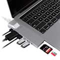 Miniatyrbild 2 av 3: Multifunktionell MacBook-docka: HDMI, USB-C, Ethernet & mer! grå