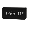 Miniatyrbild 1 av 5: Stilren Trädesign Väckarklocka: LED, Temp, 3 Larm, USB/AAA Svart