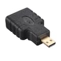 Micro-HDMI till HDMI-adapter: Guldpläterad, 1080p, Lätt Svart