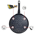 Miniatyrbild 4 av 8: Marmorbelagd Pannkakspanna: Non-Stick & Reptålig Svart