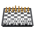 Miniatyrbild 1 av 8: Magnetiskt Reseschack: Kompakt, Guld/Silver, Stabila Pjäser multifärg