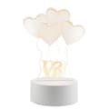 3D Hjärtballong Bordslampa - USB, LED, Vit Vit