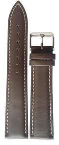 Stoppat läderband 18/20/22/24 mm DarkBrown 18 mm