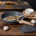 Miniatyrbillede 2 af 4: 24cm Non-stick stegepande, stenpander, granitbelægning, omeletpande induktionspander. (grå, 24cm)