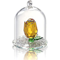 Miniatyrbillede 1 af 5: Krystal Rose Blomster Figurine Drømme Ornament I En Glaskuppel Gaver Til Dame (gul)