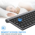 Miniatyrbillede 4 af 8: Tastatur muse combo, cimetech 2.4G ultratynd tastatur og musesæt med slankt ergonomisk lydløst design og stabil forbindelse til Windows PC Lap