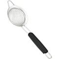 Miniatyrbillede 1 af 6: Sort Sigte og Si-sæt - Metal Sigte Rustfrit Stål, Finmasket Si Køkkensi, Finmasket Si, Madlavning, Melsi til Bagning - Rus Silver 8 cm with Rubber Handle