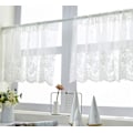 Miniatyrbillede 3 af 3: Gardiner Semi-transparente Bistro Gardiner Semi-transparente Broderi Hvide Blomster Korte Gardiner Til Køkken Stue Soveværelse Dør Gardiner Blomst 1