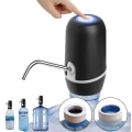 Miniatyrbillede 1 af 5: Sort Vandspand Dobbelt Elektrisk Pumpe (2 Adaptere 3,8 Og 4,8 Cm) - Usb-oplader, Stål, Bpa-fri, Koldt Vand, 1200mah, Kandeflaske 1,5l, 5,7l, 10