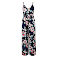 Miniatyrbillede 2 af 4: Dame Enkelt Floral V-hals Sling Jumpsuit Sommerferie Rompers