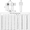 Miniatyrbilde 2 av 7: D-ringlås-M6/0,236\", 304 rustfritt stål D-ring for tung konstruksjon, rigging, bilberging, tauing, surringer, henging-6 M66 Pcs M66 Pcs