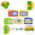 Miniatyrbilde 6 av 6: 15 stk Mini Magnetiske Tegnebrett for Barn, Fargerike Doodle Tegnebrett for Småbarn 1-3, Slettbare Doodle Brett Tablett Skriveblokk for Gutter Gi 15 Pcs Yellow/Pink/Blue/Green/Orange