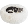 Miniatyrbillede 1 af 6: Rolig Hundeseng Donut - 19,7 tommer Fluffy Plys Puppy Kitten Cuddler Rund Seng, Varm og Blød Kæledyr Hyggelig Anti Angst Senge med Skridsikker Bund og White 50.00 x 50.00 x 20.00 cm (L x W x H)