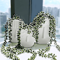 Miniatyrbillede 2 af 5: 4 stk. kunstige hængende sukkulenter Faux Burro's Tail Picks Trailing String Of Pearls Sukkulenter Falsk Greenery Blomsterarrangement