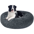 Miniatyrbillede 1 af 7: Rolig Hundeseng Donut - Blød Plys Hvalp Killing Kæle Rund Seng, Varm og Blød Kæledyr Hyggelig Anti-Angst Senge med Skridsikker Bund og Vaskbar Dark Grey 90.00 x 90.00 x 20.00 cm (L x W x H)