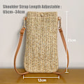 Miniatyrbild 5 av 6: Liten Axelväska, Mobilväska för Kvinnor, Axelväska i Halm, Handväska Vävda Handväska Axelväska Halm Sommar Kvinnor Armor Crossbody Beige