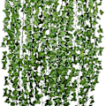 Miniatyrbilde 1 av 4: 12 tråder kunstig eføy blad planter vin henger girlander falsk løvverk blomster for hjem hage bryllup veggdekor