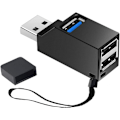 Miniatyrbillede 1 af 7: USB-hub, Mini USB 3.0-hub, 3-port hub (2 USB 2.0 + USB 3.0), adapter med høj hastighed til udvidelse til pc, bærbar computer, stationær computer, XPS, Macbook, Surface Pro, USB A A