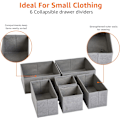 Pikkukuva 4 / 8: Taitettavat Vaatelipastojen Järjestäjät / Jakajat Vaatekaappiin, Makuuhuoneeseen tai Keittiöön, 6 kpl Setti, Harmaa Grey Set of 6