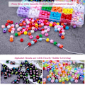 Miniatyrbilde 3 av 8: Ponyperler for smykkefremstilling, Shynek Craft armbåndsperler fremstillingssett med Pony akrylperler bokstavperler og 10 ruller fargerik elastisk armbånd Rainbow S