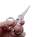 Miniatyrbilde 3 av 5: Rustfrie stålsaks, sammenleggbare saks, bærbare sammenleggbare reisesaks i metall for papirhåndverk, sying (4 stk, sølv)