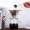 Miniatyrbilde 4 av 5: Rustfritt stål gjenbrukbar hell over kaffedrippfilter espressodripper mesh kjegle kaffedripper med stativ (1 stk, sølv)