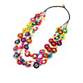 Miniatyrbillede 1 af 5: Bohemian Retro Style Halskæde Håndlavet Kokosnød Træperler Strand Vedhæng