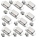 Miniatyrbillede 1 af 5: Magnetisk skabslåsspænde i rustfrit stål til skabsmagnetlås til køkken, små hjemmemøbler, skab (10 stk.) (rustfrit stål skruer)