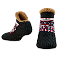 Miniatyrbillede 1 af 4: Fluffy Slippersokker til Kvinder og Mænd - Varmeholdende Sokker i Strikket Uld med Sherpafoer - Fuzzy Sengesoks - One Size - Skridsikker Black