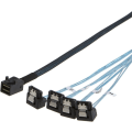 Miniatyrbilde 1 av 4: Intern Mini SAS (SFF-8643 vert) - 4x SATA (mål) vinklet kabel, SFF-8643 for kontroller, 4 SATA-tilkobling til harddisk