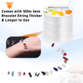 Miniatyrbild 4 av 7: 1 mm elastisk armbandssnöre, stretchig pärlsnöre för smyckestillverkning och armband, vit White 1 MM