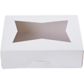 Miniatyrbilde 7 av 8: 8 tommers hvite kakebokser med vindu, automatisk popup rektangulær bakeriboks for muffins og bakverk, sjokoladedekket jordbær kartong klart lokk Trea White