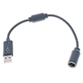 Pikkukuva 1 / 5: Langallinen ohjain USB-irrotuskaapeli Xbox 360:lle, harmaa, 23 cm