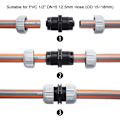 Miniatyrbillede 4 af 7: 4-pakke slangekoblingssæt i plast, rørsamlingskoblingssæt, 1/2\" slangeendeadapter, vandstopkobling, 1/2\"&3/4\" 2 i 1 hane-adapter, et Multisize Connector Suit