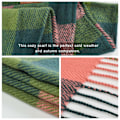 Miniatyrbillede 5 af 5: Vinter Lang Blød Varmt Tartan Check Sjal Wraps til kvinder Uld Spinding Tassel Shawl Lang Stole Red Green