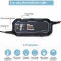 Miniatyrbillede 2 af 5: 12v 1500ma Automatisk Smart Motorcykel Batterioplader Vedligeholdelsesenhed Til Bil/rv/atv/båd Automatisk Batterioplader Med Led