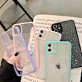 Miniatyrbilde 5 av 8: Kompatibel med iPhone 11-deksel, gjennomsiktig glitrende blingstjernedesign for kvinner og jenter, mykt TPU støtsikkert anti-ripe beskyttende deksel for iPhone